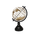 GLOBO DECORATIVO DE METAL PRETO E DOURADO