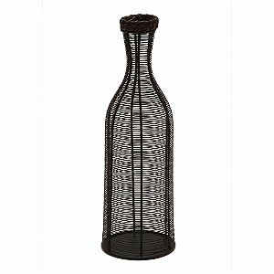 GARRAFA DECORATIVA DE FERRO E RATTAN