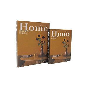 CJ DE LIVROS CAIXA HOME INTERIOR DESIGN AMARELO E PRETO 2PCS