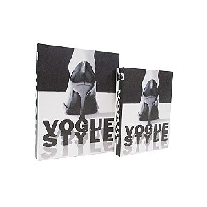 CJ DE LIVROS CAIXA VOGUE STYLE PRETO E BRANCO 2PCS