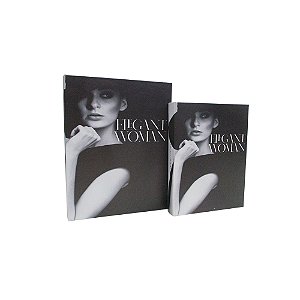 CJ DE LIVROS CAIXA ELEGANT WOMAN PRETO E BRANCO 2PCS