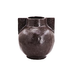 VASO DECORATIVO EM CERAMICA MARROM