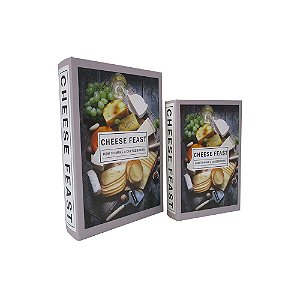 CJ DE LIVROS CAIXA CHEESE BRANCO E CINZA 2PCS