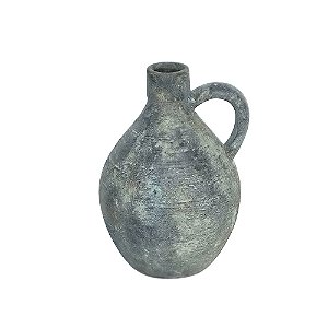 VASO DECORATIVO ESTILO JARRA DECORATIVO EM CERAMICA CINZA TEXTURIZADO