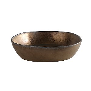 CENTRO DE MESA EM CERAMICA MARROM E PRETO