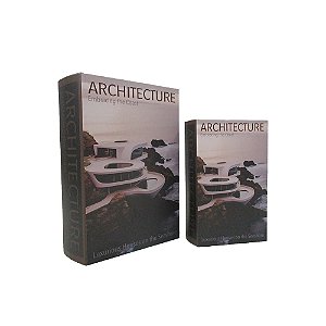 CJ DE LIVROS CAIXA ARQUITETURA BRANCO E MARROM 2PCS
