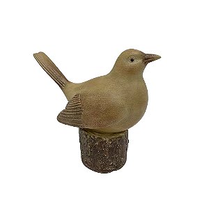 PASSARO DECORATIVO EM RESINA MARROM