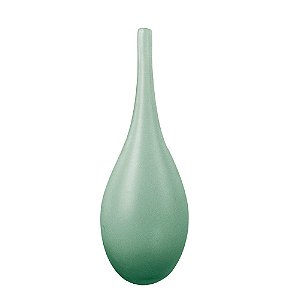 VASO NO FORMATO DE GARRAFA DE VIDRO JATEADO VERDE