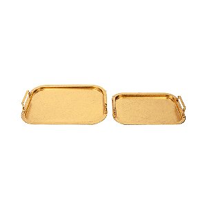 CJ DE BADNEJAS EM METAL DOURADO 2PCS