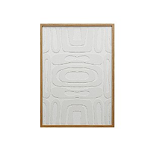 QUADRO DECORATIVO COM DETALHES EM RELEVO BRANCO
