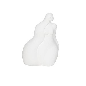 PECA DECORATIVA MULHER EM RESINA BRANCA