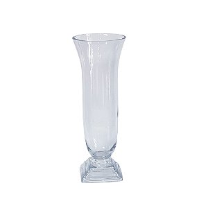 VASO DECORATIVO EM VIDRO TRANSPARENTE