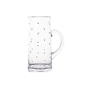 JARRA EM VIDRO TRANSPARENTE COM PONTOS DOURADOS - 1500ML