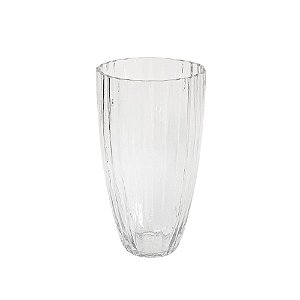 VASO DECORATIVO EM VIDRO TRANSPARENTE