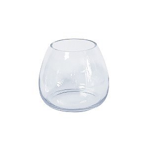 VASO DECORATIVO EM VIDRO TRANSPARENTE
