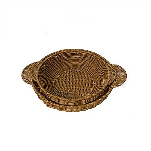 CJ DE CESTAS EM FIBRA SINTETICA NATURAL 3PCS