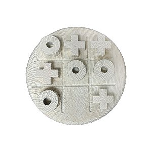 JOGO DA VELHA DECORATIVO EM CIMENTO BRANCO