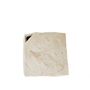 VASO DECORATIVO EM RESINA MESCLADO BEGE