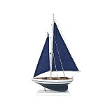 BARCO DECORATIVO DE MADEIRA BRANCO E AZUL