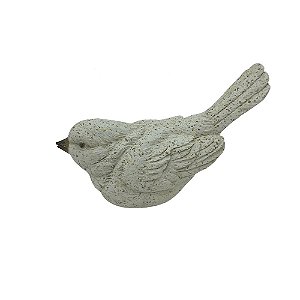 PASSARO NA DECORATIVO EM RESINA BEGE