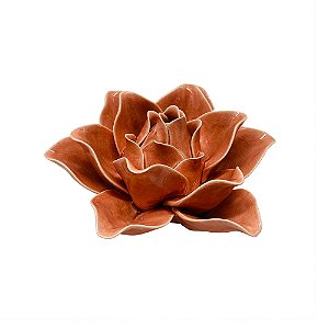 FLOR DECORATIVA EM CERAMICA LARANJA