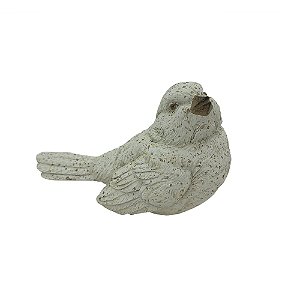 PASSARO NA DECORATIVO EM RESINA BEGE