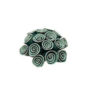 FLOR DECORATIVA EM CERAMICA VERDE