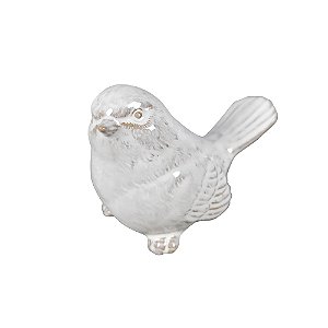 PASSARO DECORATIVO EM CERAMICA BRANCO