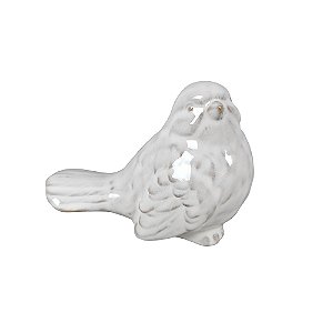 PASSARO DECORATIVO EM CERAMICA BRANCO