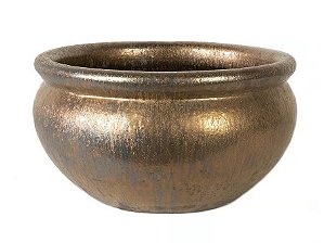 BACIA VIETNAMITA CERÂMICA IMPORTADO GRÉCIA MÉDIO BRONZE D59cm x A32cm