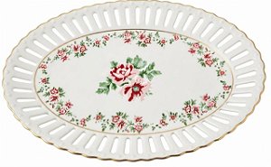 TRAVESSA OVAL MON CHERI EM NEW BONE CHINA L25XP17,5XA2,3CM COR BRANCO