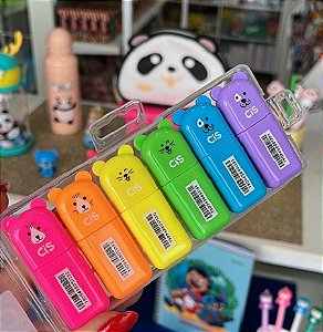 Marca Texto Fun Mini estojo c/6 Cores Neon CIS