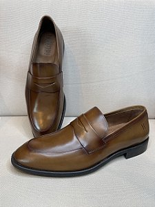 Sapato Masculino Mocassim Couro Cobre-Café - Firenze
