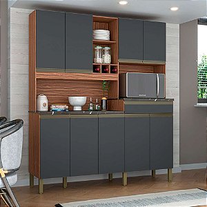 Kit Cozinha Compacta Merlot - 9 Pt e 1 Gv - Sevilha e Chumbo - RONIPA