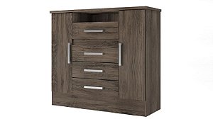 Cômoda Laguna 4 Gavetas 2 Portas Cacau