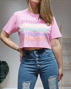 T-shirt Cropped Dynamite Rosa