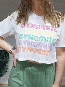 T-shirt Cropped Dynamite Branca