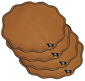 Kit 4 jogos americanos Churrasco Terracota Impermeável