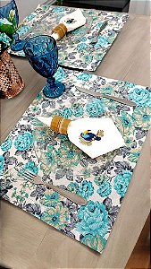 Americano impermeável azul floral