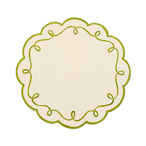 Jogo Americano vazado, Bege Bordado verde