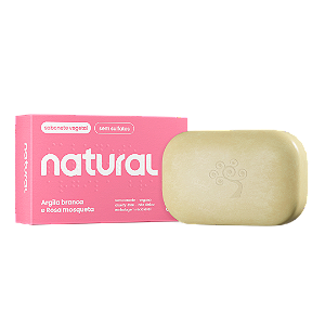 Sabonete em Barra Natural com Argila Branca e Óleo de Rosa Mosqueta 80g