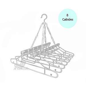 Varal ZPlastic 8 Cabides Multiuso e Dobrável - Transparente