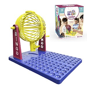 JOGO BINGO 48 CARTELAS 90 BOLINHAS GLOBO GIRATÓRIO BRINQUEDO