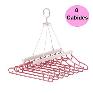 Varal ZPlastic 8 Cabides Multiuso e Dobrável - Rosa