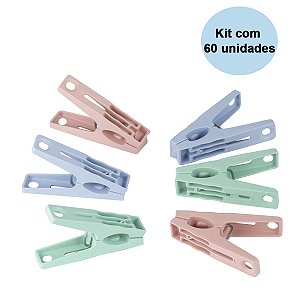Kit 60 Prendedores Pregadores De Roupa Plástico Sortidos