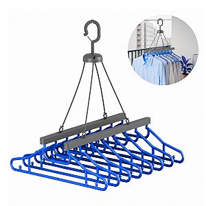 Varal Retratil 8 Cabides Apartamento Para Roupa Camisa Camiseta Recolhivel Cabideiro