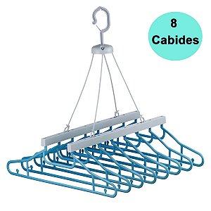 Varal Zplastic 8 Cabides Multiuso E Dobrável - Azul