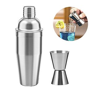 Kit Coqueteleira 750ml e Dosador Jigger Inox