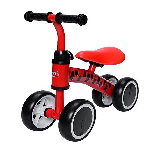 Bicicleta de Equilibrio Infantil Andador de Empurrar Bebe Vermelho