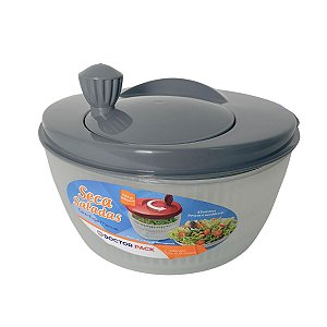 Seca Salada Centrifuga Secador Verduras Manual Grande 4 L - Cinza